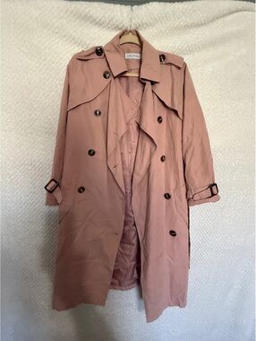 Chicwish Pink Trench Coat with Belt Size S